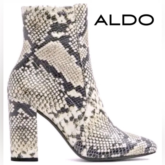 ALDO Snakeskin heeled ankle Booties - Women size 10 US - Picture 1 of 13
